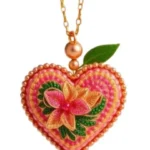 Embroidered Heart Charm