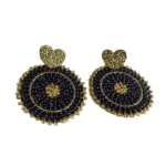Drop Earrings Inspired by Black–Gold Zircon