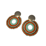 Drop Earrings with White, Blue, Red, and Green Zircon