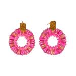 Pink Drop Earrings Inspired by Mayan Inspiration