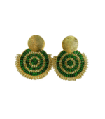 Green and Gold Zircon-Inspired Drop Earrings - Image 2