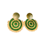 Green and Gold Zircon-Inspired Drop Earrings