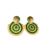 Green and Gold Zircon-Inspired Drop Earrings