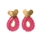 Pink Heart Drop Earrings