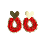 Red Heart Drop Earrings