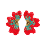 Red Orchid-Inspired Drop Earrings